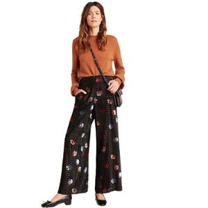 Anthropologie Eva Franco pasquette velvet floral wide leg pants 0